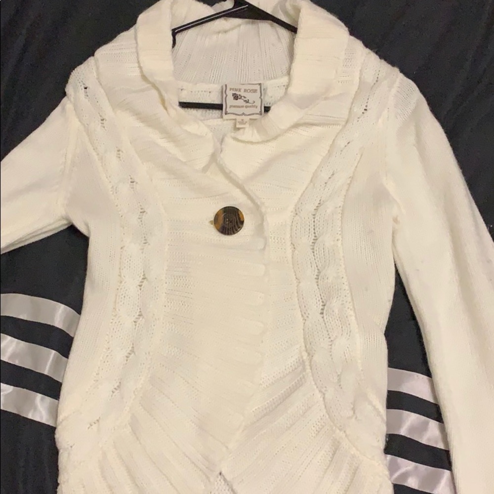 White cardigan size S - Pink Rose